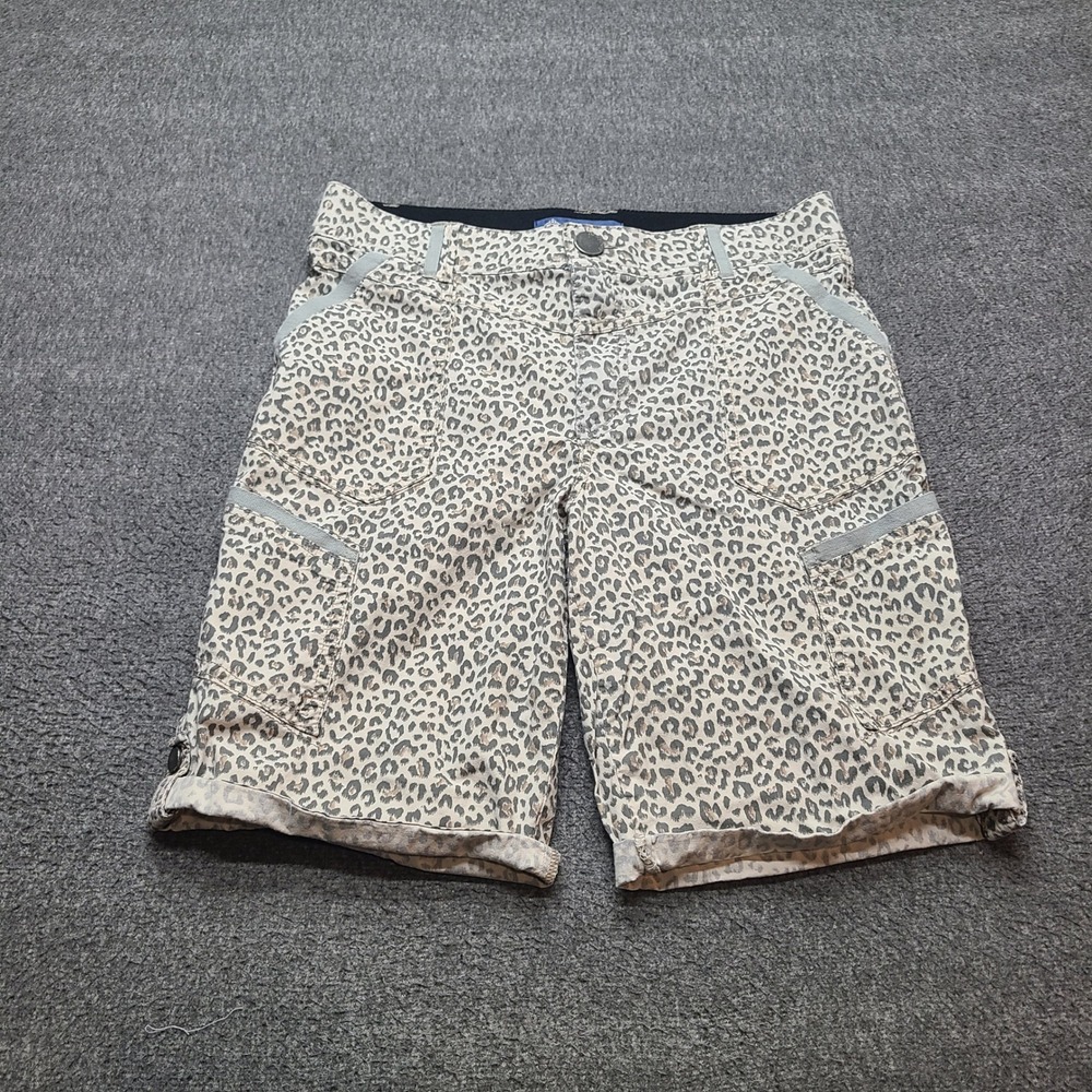 Democracy Cargo Shorts‎ Women 4 Tan Leopard Print Excellent Ab-solution